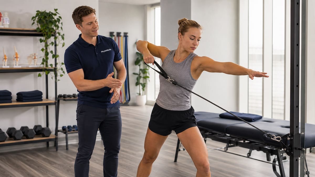 Return-to-swimming stroke simulation during physiotherapy rehabilitation